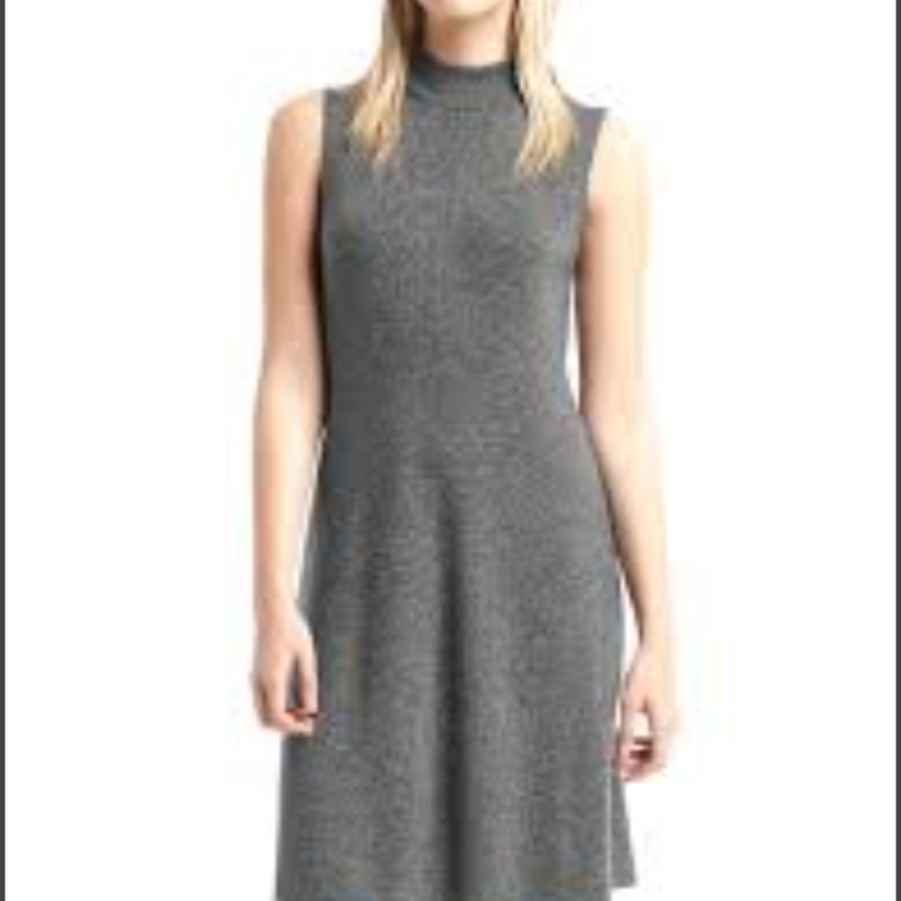 Chaps sweater mock neck dress midi